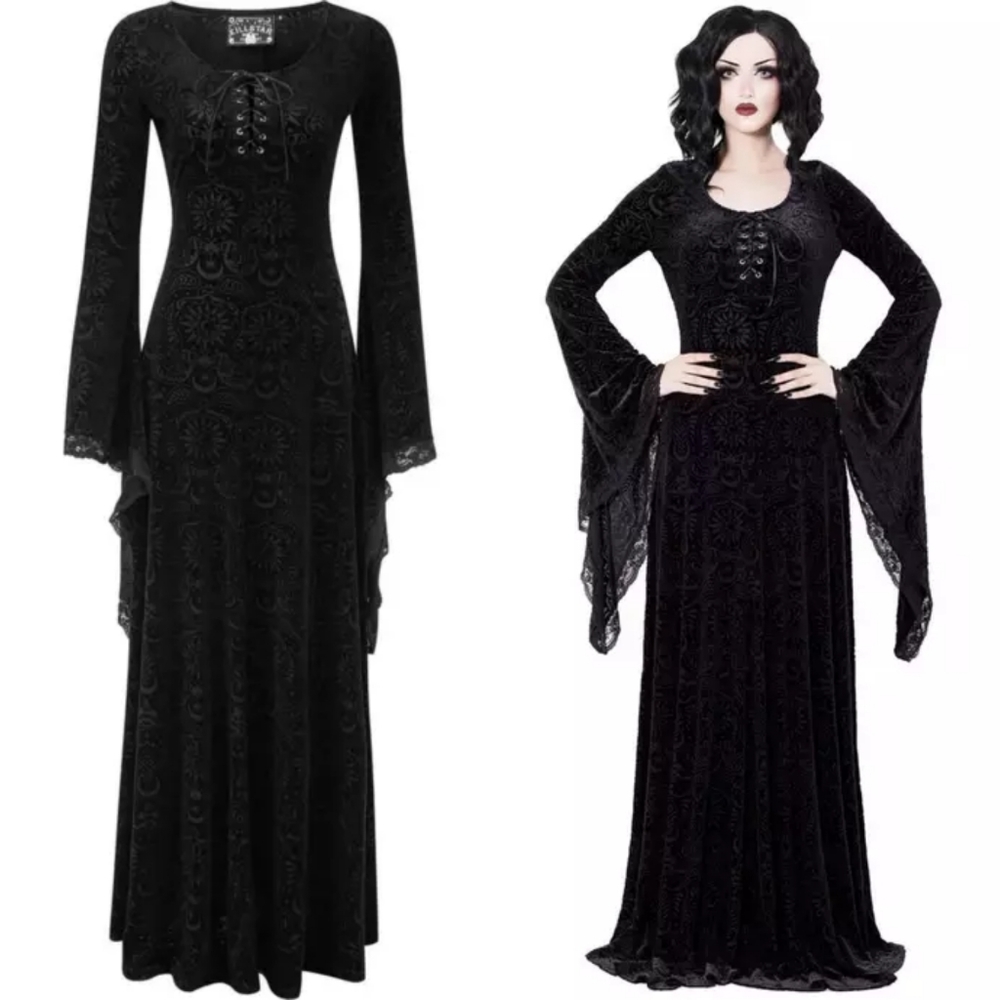BNWOT (L) Killstar Mai Burnout Velvet Maxi Dress